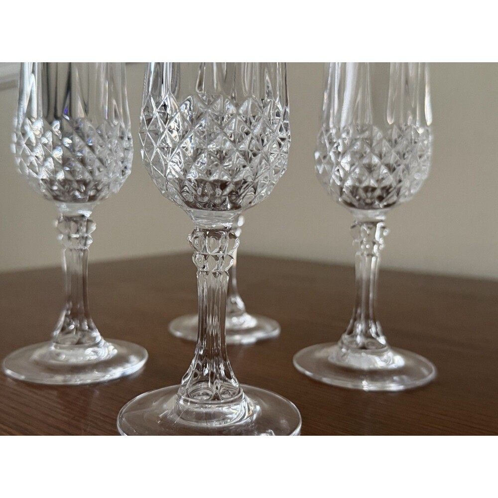 Cristal D'Arques Valencay Champagne Flutes Set (4) Made In France - Picture 4 of 13